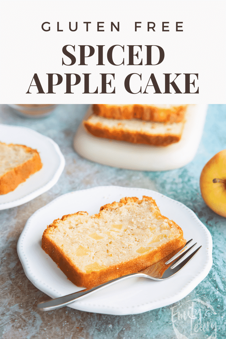 Pinterest image for the gluten free spiced apple cake.
