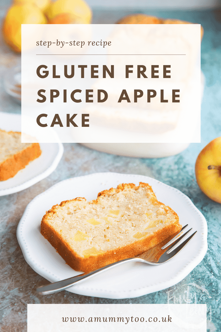 Pinterest image for the gluten free spiced apple cake.