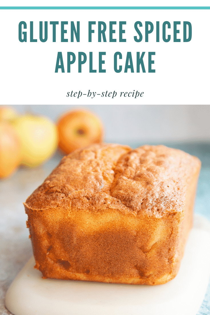 Pinterest image for the gluten free spiced apple cake.