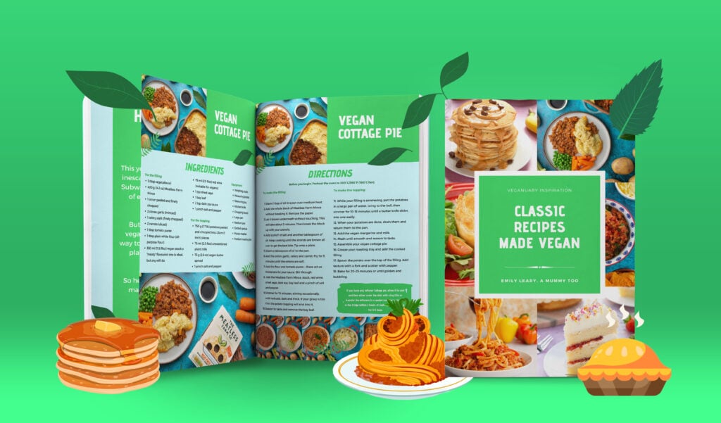 Promotional image for the classic recipes made vegan eBook.