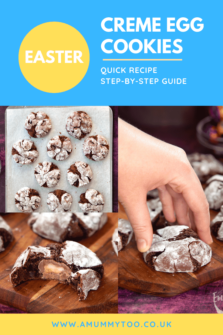 Pinterest image for the Creme Egg Cookies.