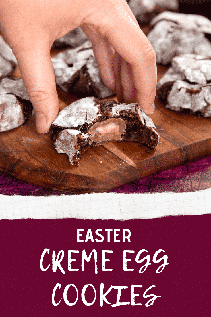 Pinterest image for the Creme Egg Cookies.