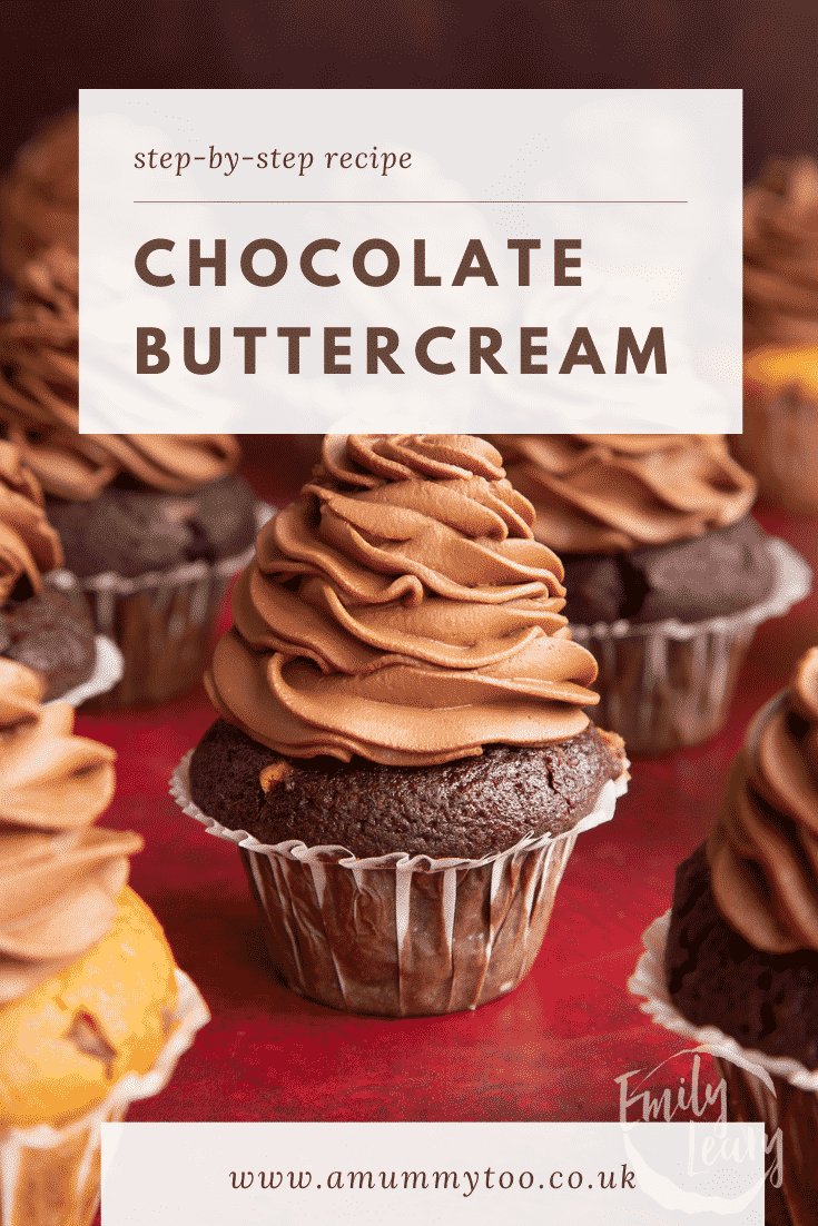 Pinterest image for chocolate buttercream.