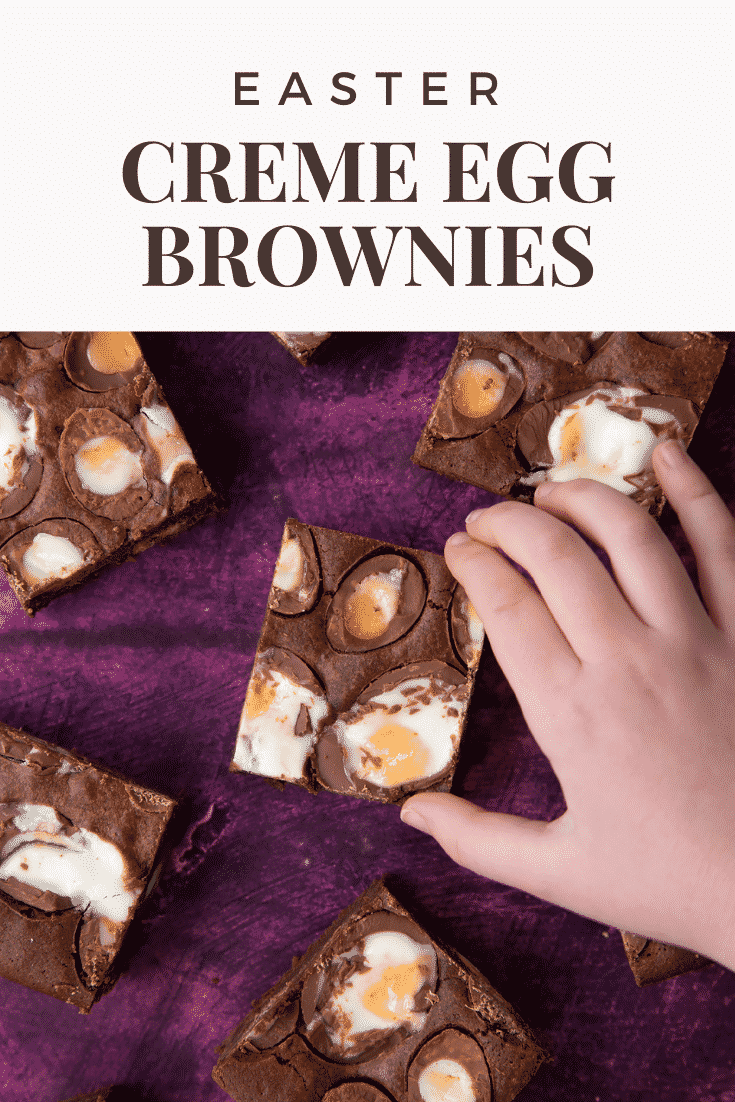 Easter creme egg brownies Pinterest image