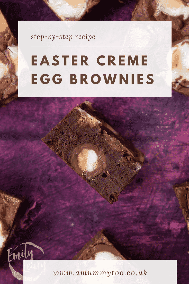 Easter creme egg brownies Pinterest image