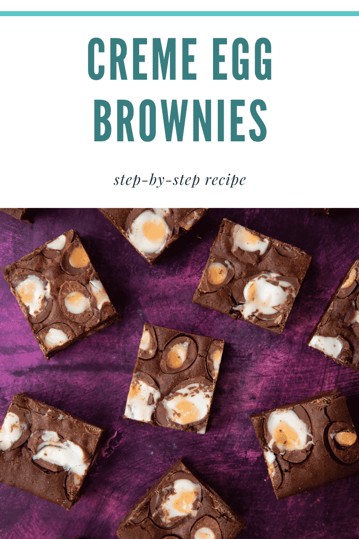 Easter creme egg brownies Pinterest image