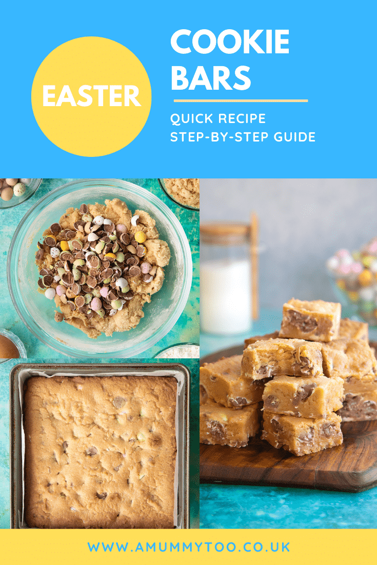 Pinterest image for the Easter cookie bars.