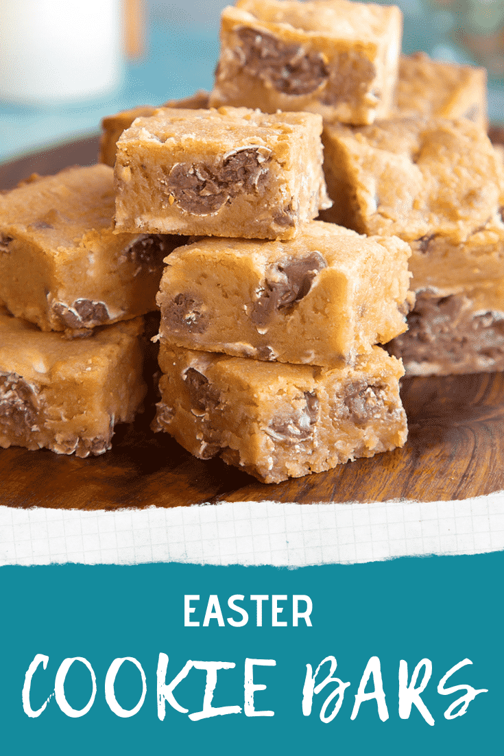 Pinterest image for the Easter cookie bars.