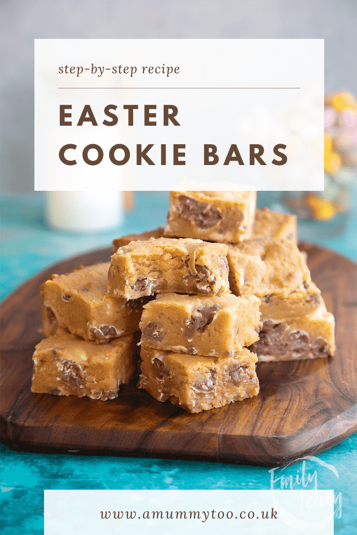 Pinterest image for the Easter cookie bars.