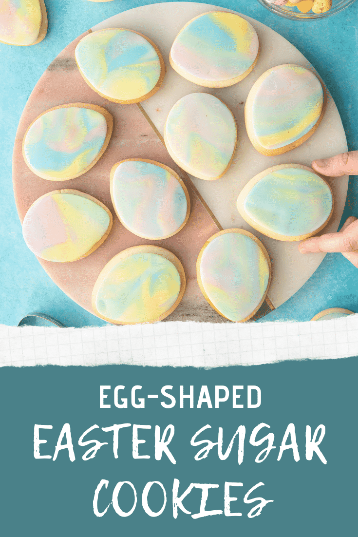 Pinterest image for the Easter sugar cookies.