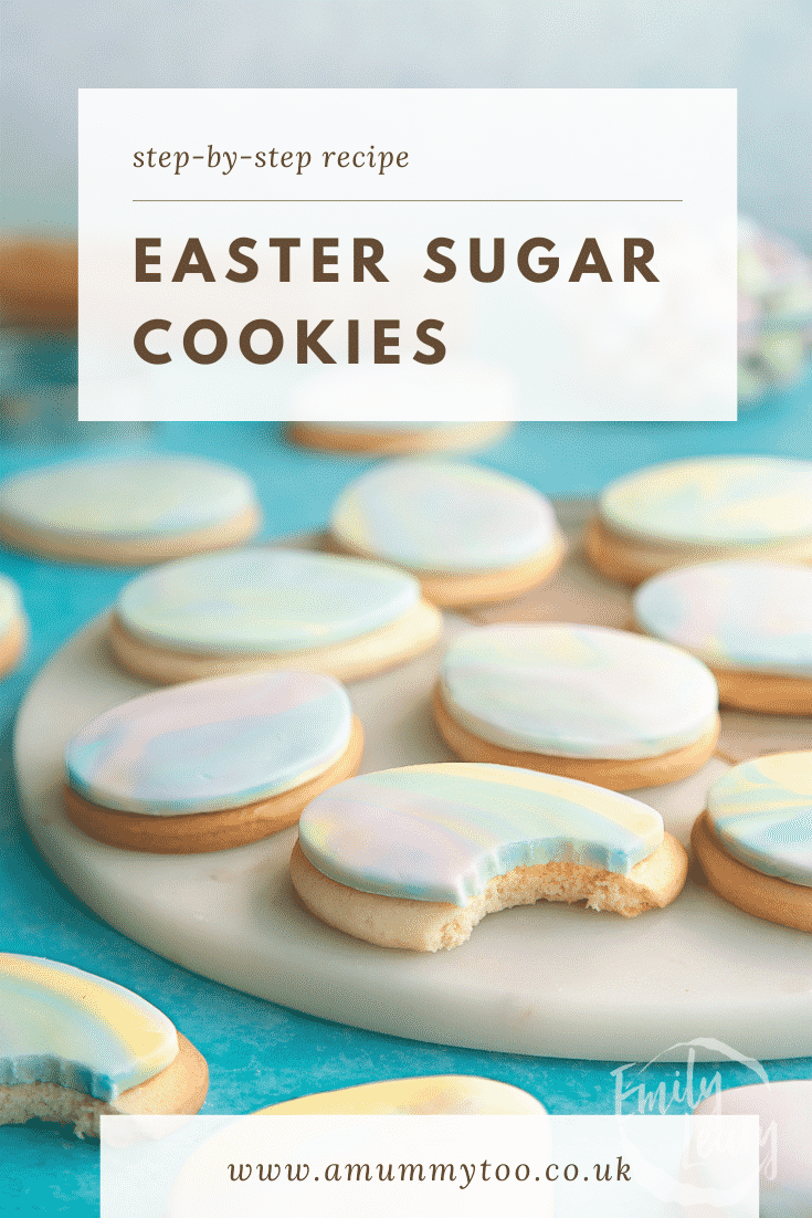 Pinterest image for the Easter sugar cookies.