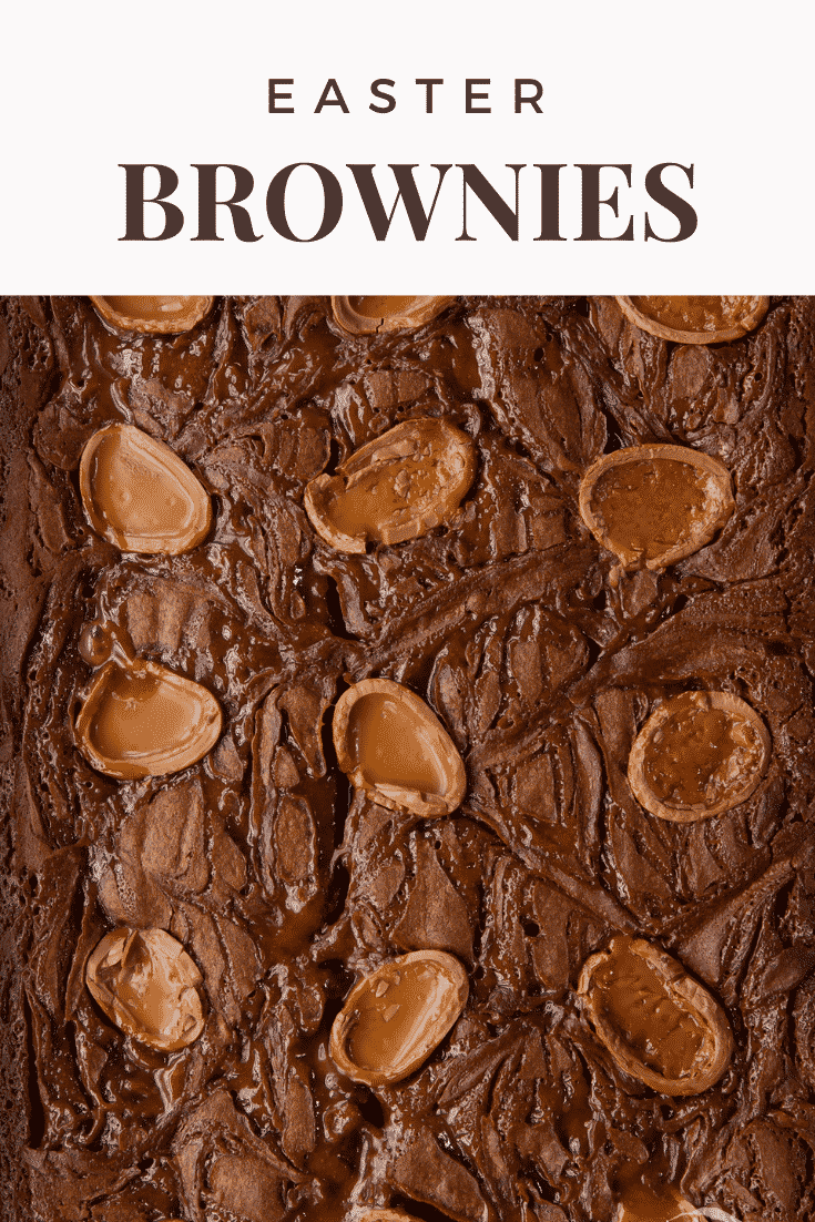 Pinterest image for the easter brownies.