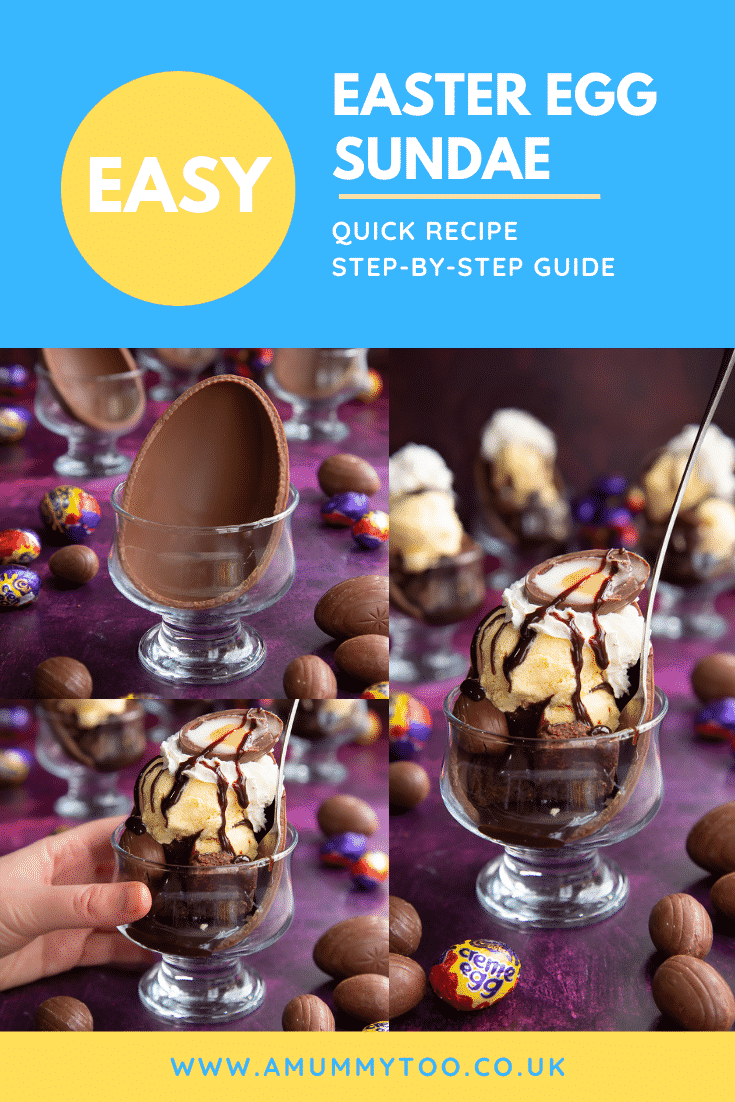 Pinterest image for the Easter egg sundae.