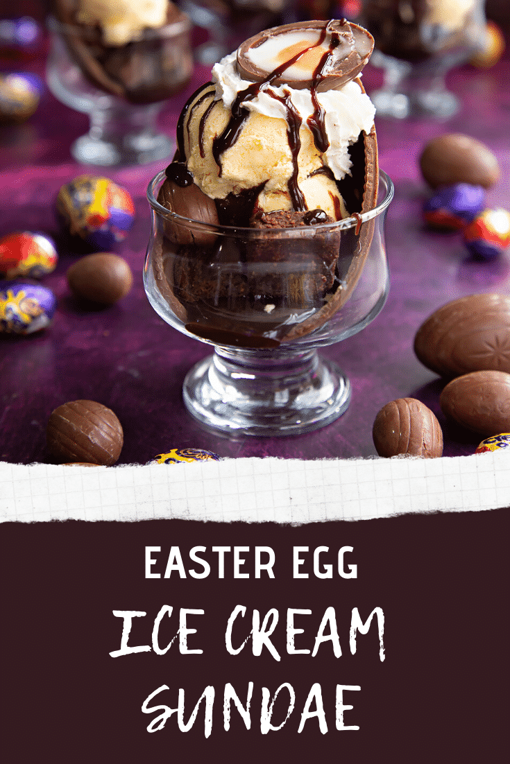 Pinterest image for the Easter egg sundae.