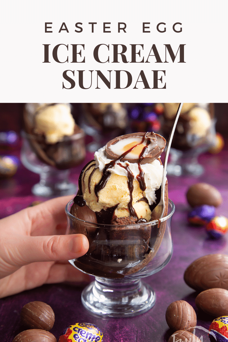 Pinterest image for the Easter egg sundae.