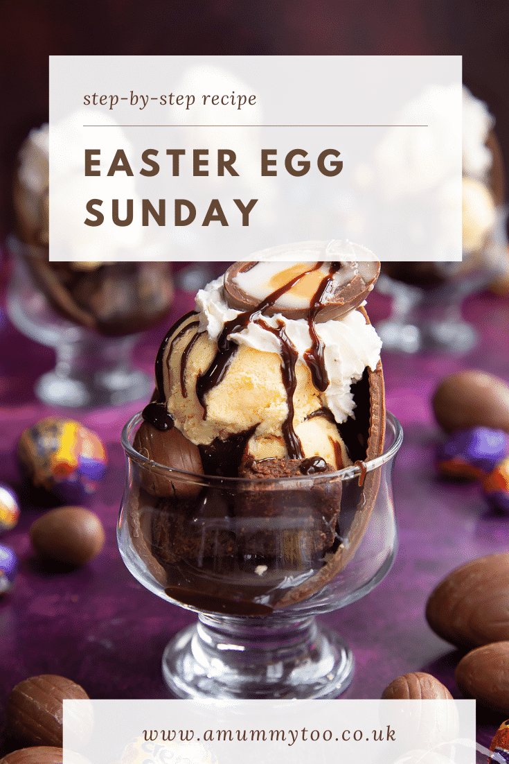 Pinterest image for the Easter egg sundae.