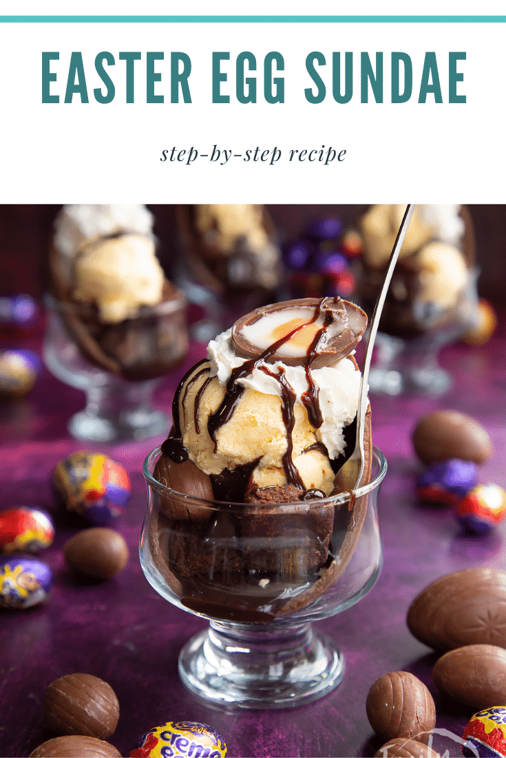 Pinterest image for the Easter egg sundae.