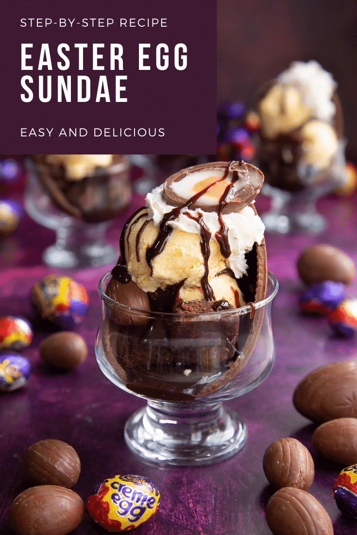 Pinterest image for the Easter egg sundae.