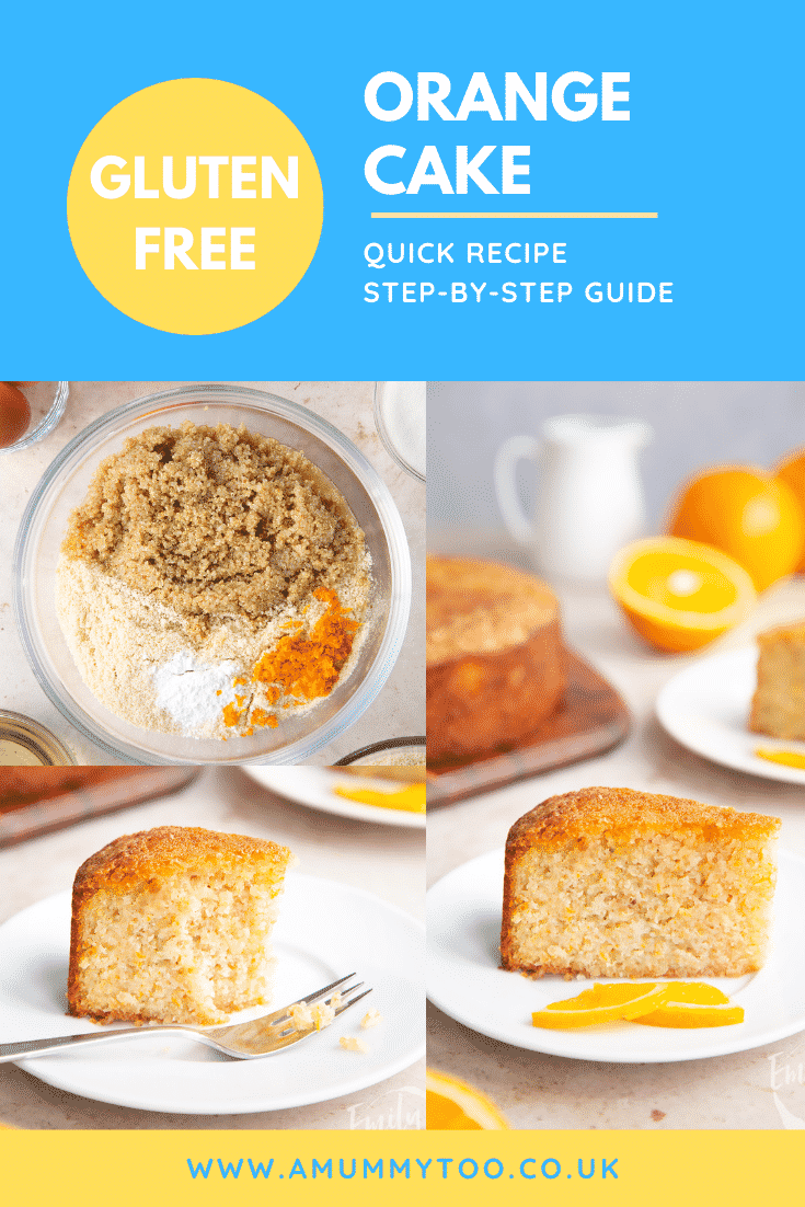 Pinterest image for the gluten free orange cake.