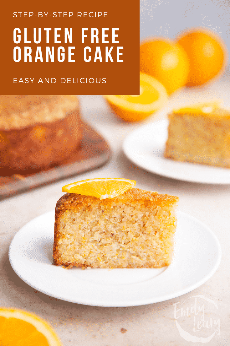 Pinterest image for the gluten free orange cake.