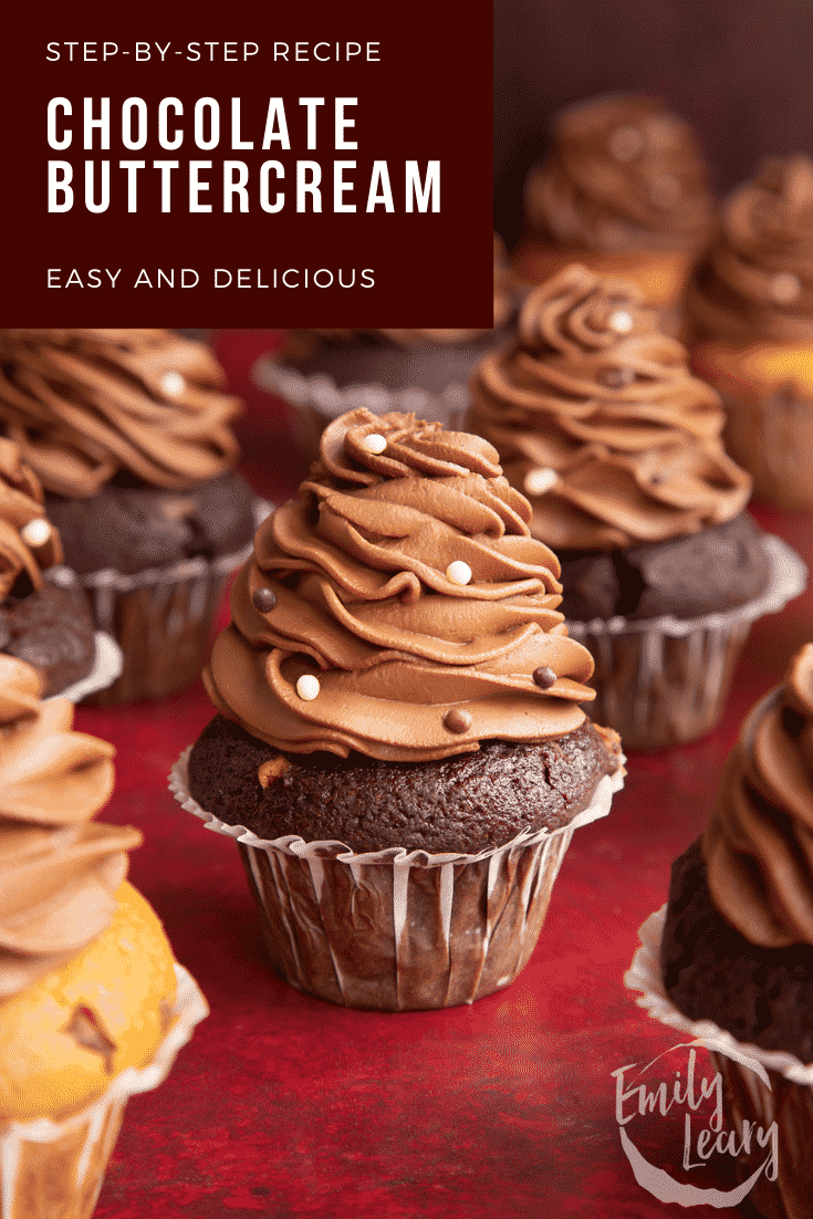 Pinterest image for chocolate buttercream.