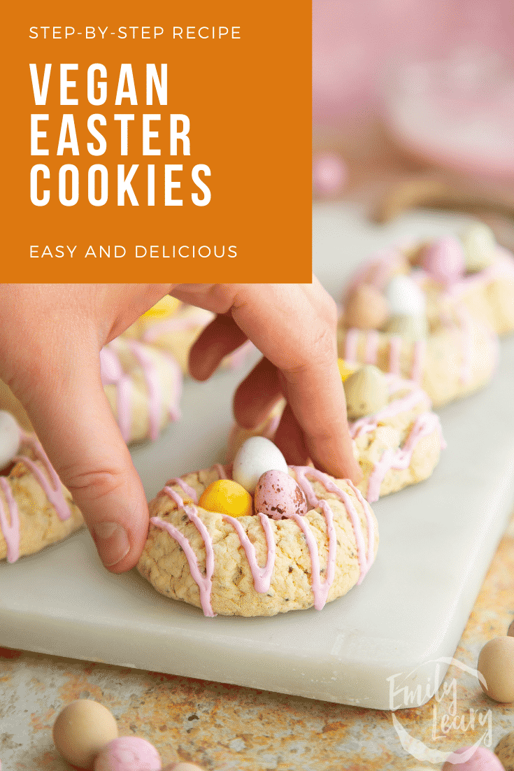 Pinterest image for vegan, gluten free easter biscuits.