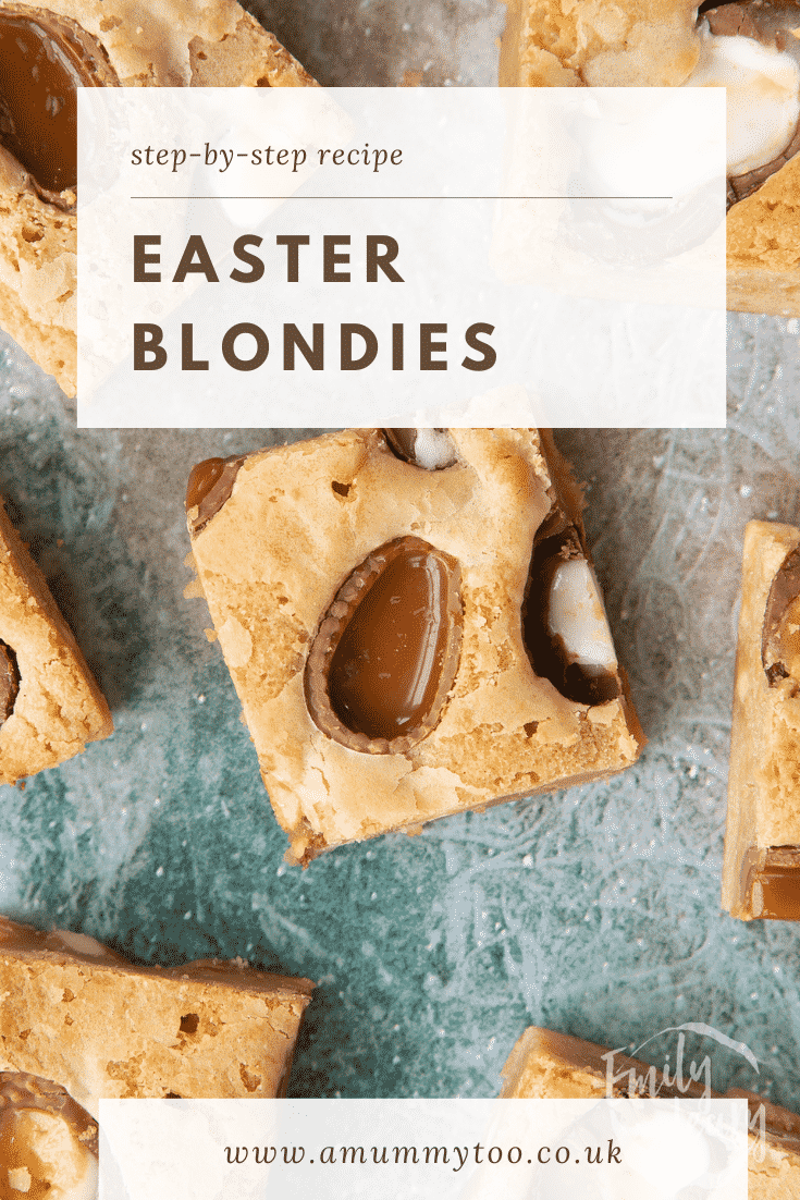 Pinterest image for the easter blondies.