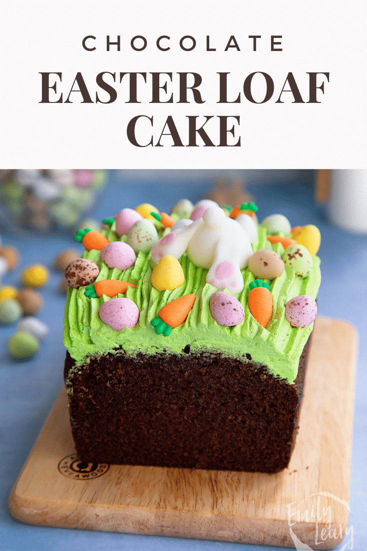 Pinterest image for Easter loaf cake.