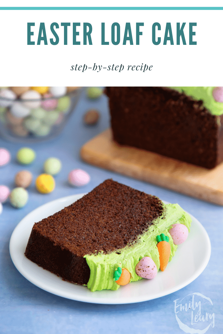 Pinterest image for Easter loaf cake.