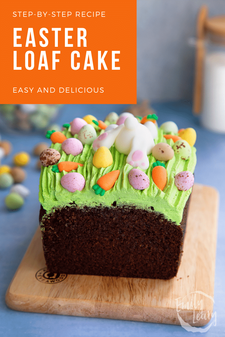 Pinterest image for Easter loaf cake.