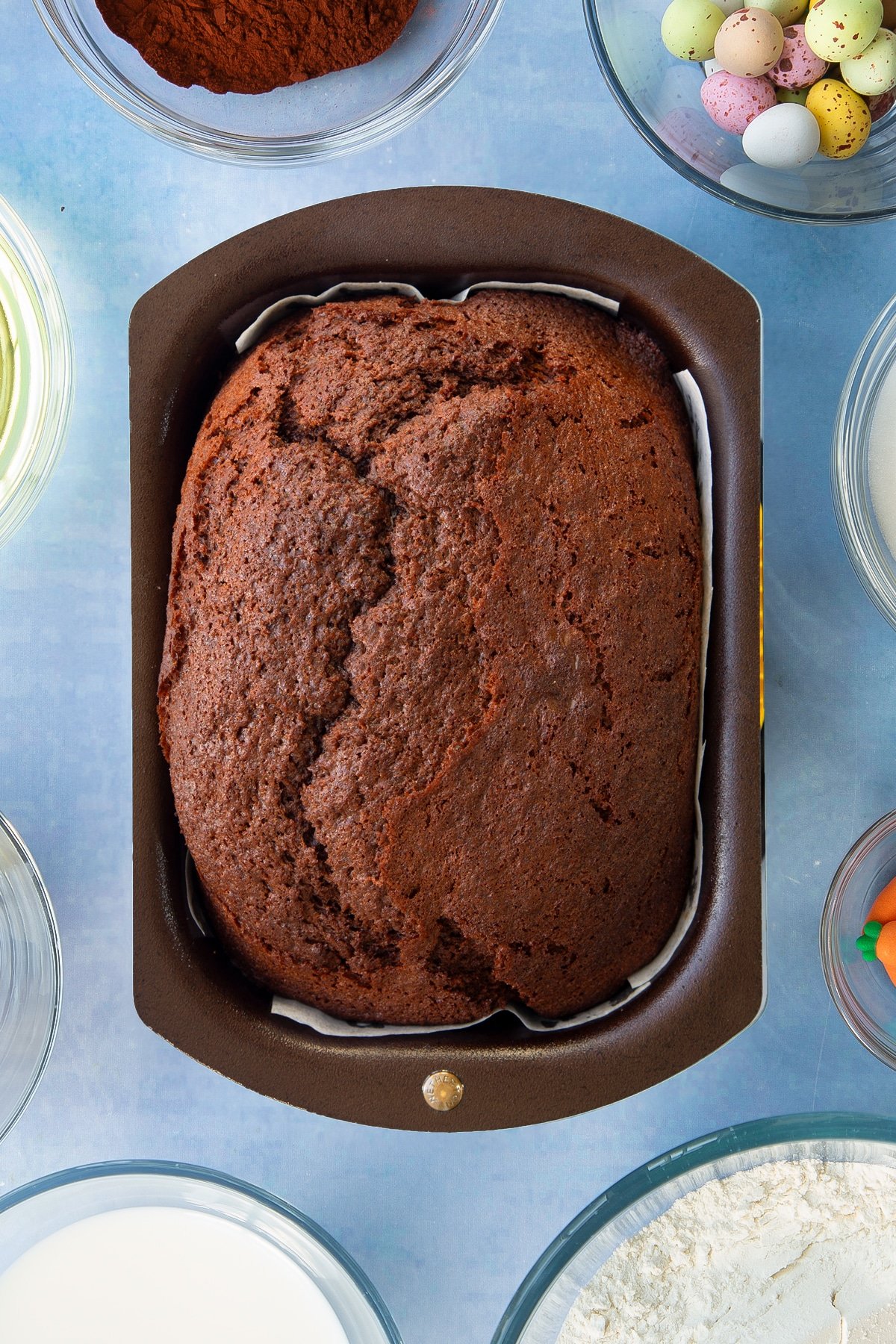 Easter loaf cake having been in the oven.