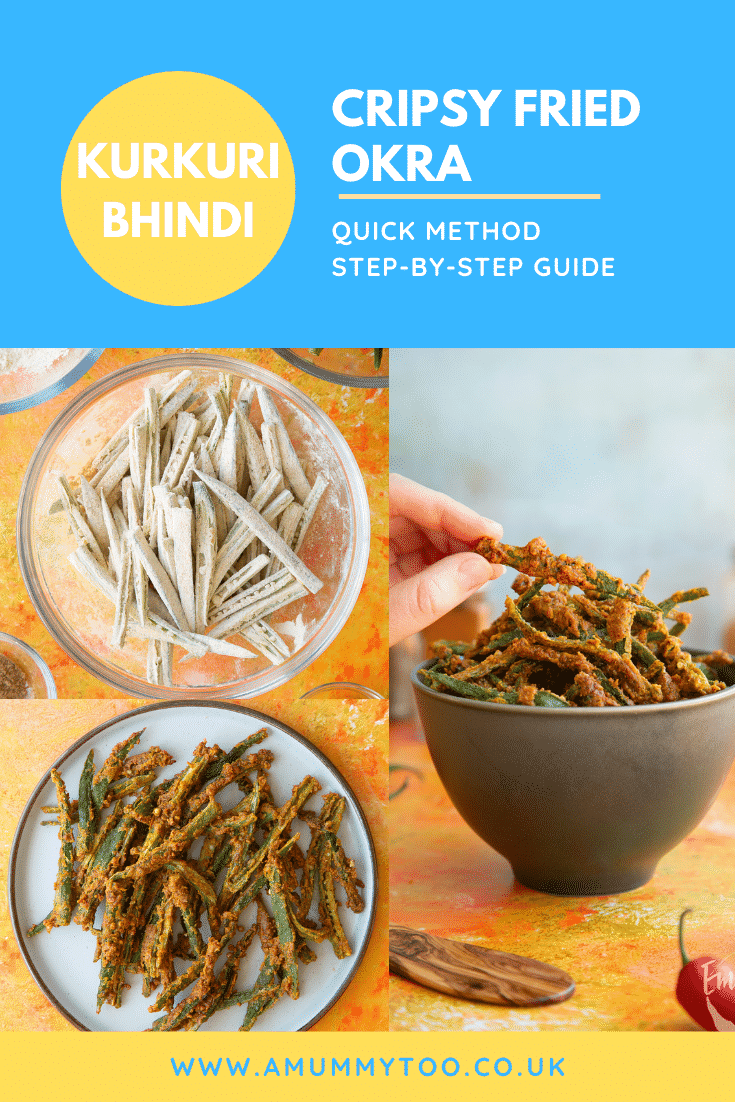 Pinterest image for kurkuri bhindi.