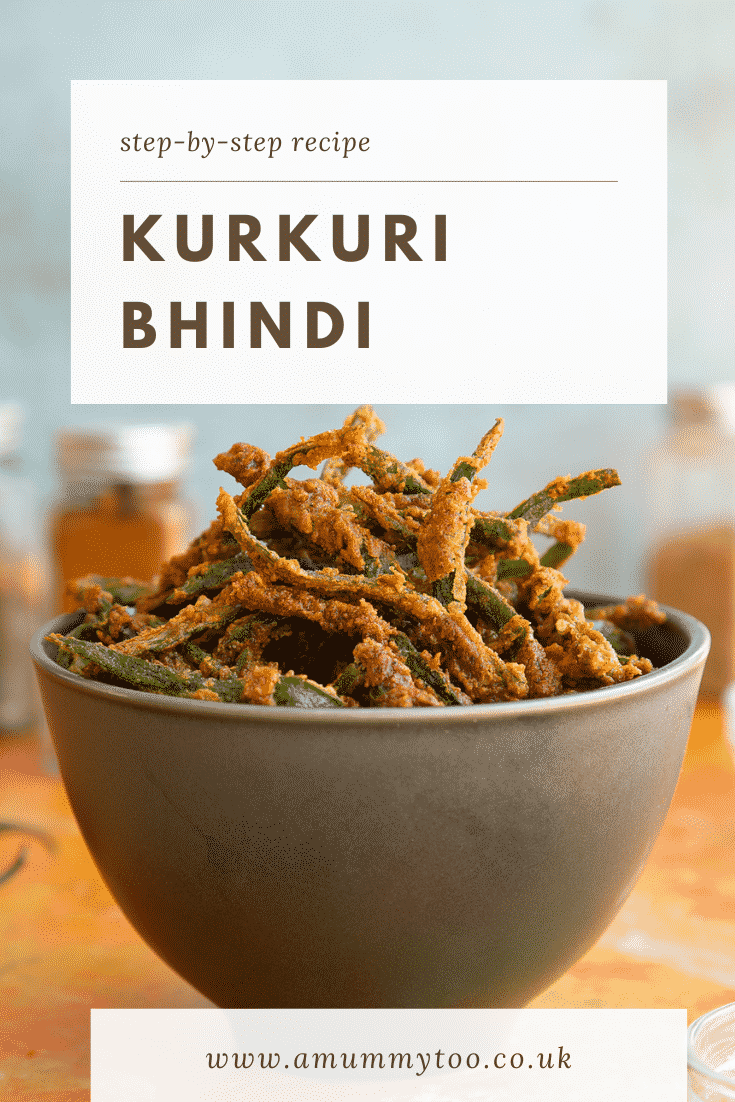 Pinterest image for kurkuri bhindi.